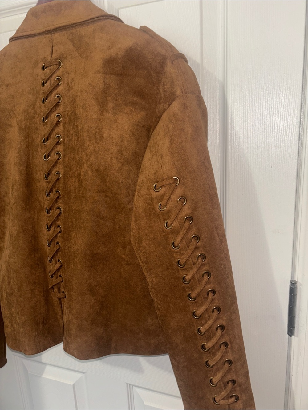 NWT 12th Tribe Camden Cognac Vegan Suede Jacket - Picture 10 of 12